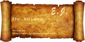 Ehr Julianna névjegykártya